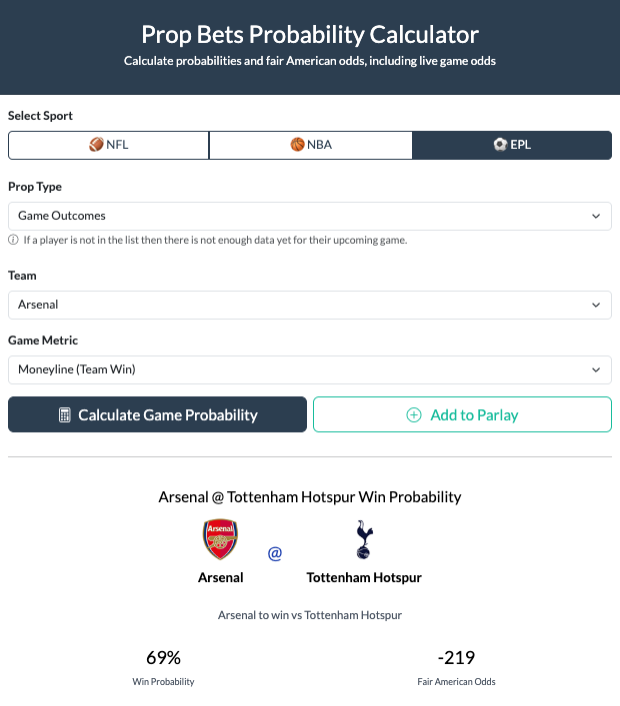 EPL Bet Calculator